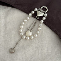 Thumbnail for Elegant Heart Shell Pendant Pearl Keychain - ArtGalleryZen
