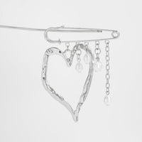 Thumbnail for Elegant Hollow Heart Pearl Tassel Pin Brooch - ArtGalleryZen