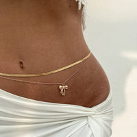 Thumbnail for Elegant Layered Bowknot Charm Herringbone Belly Chain Set - ArtGalleryZen