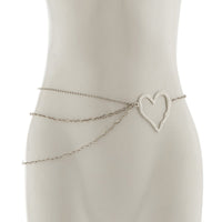 Thumbnail for Elegant Layered Hollow Heart Charm Waist Chain - ArtGalleryZen