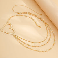 Thumbnail for Elegant Layered Hollow Heart Charm Waist Chain - ArtGalleryZen