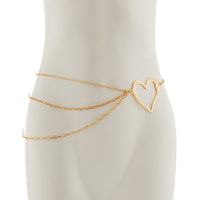 Thumbnail for Elegant Layered Hollow Heart Charm Waist Chain - ArtGalleryZen