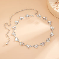 Thumbnail for Elegant Layered Hollow Heart Pearl Waist Chain - ArtGalleryZen