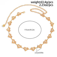 Thumbnail for Elegant Layered Hollow Heart Pearl Waist Chain - ArtGalleryZen