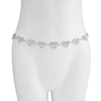 Thumbnail for Elegant Layered Hollow Heart Pearl Waist Chain - ArtGalleryZen