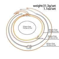 Thumbnail for Elegant Layered Horseshoe Charm Snake Box Chain Necklace Set - ArtGalleryZen