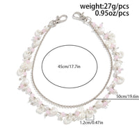 Thumbnail for Elegant Layered Pearl Heart Glass Bead Trouser Chain - ArtGalleryZen