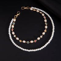 Thumbnail for Elegant Layered Rhinestone Flower Pearl Trouser Chain - ArtGalleryZen