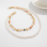 Thumbnail for Elegant Layered Rhinestone Flower Pearl Trouser Chain - ArtGalleryZen