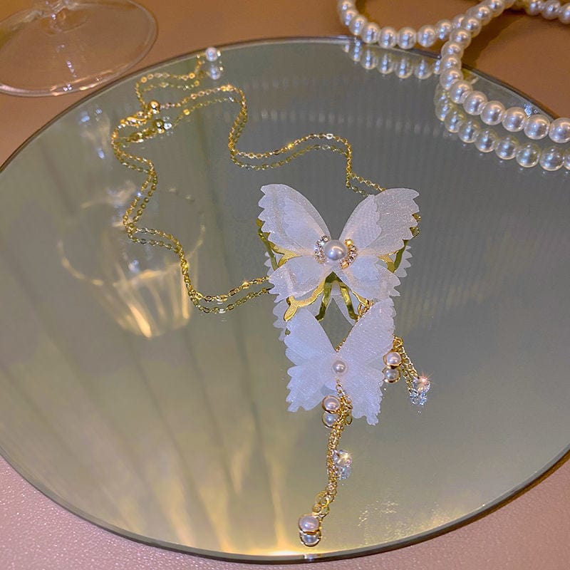 Elegant Meshed Butterfly Chain Necklace - ArtGalleryZen