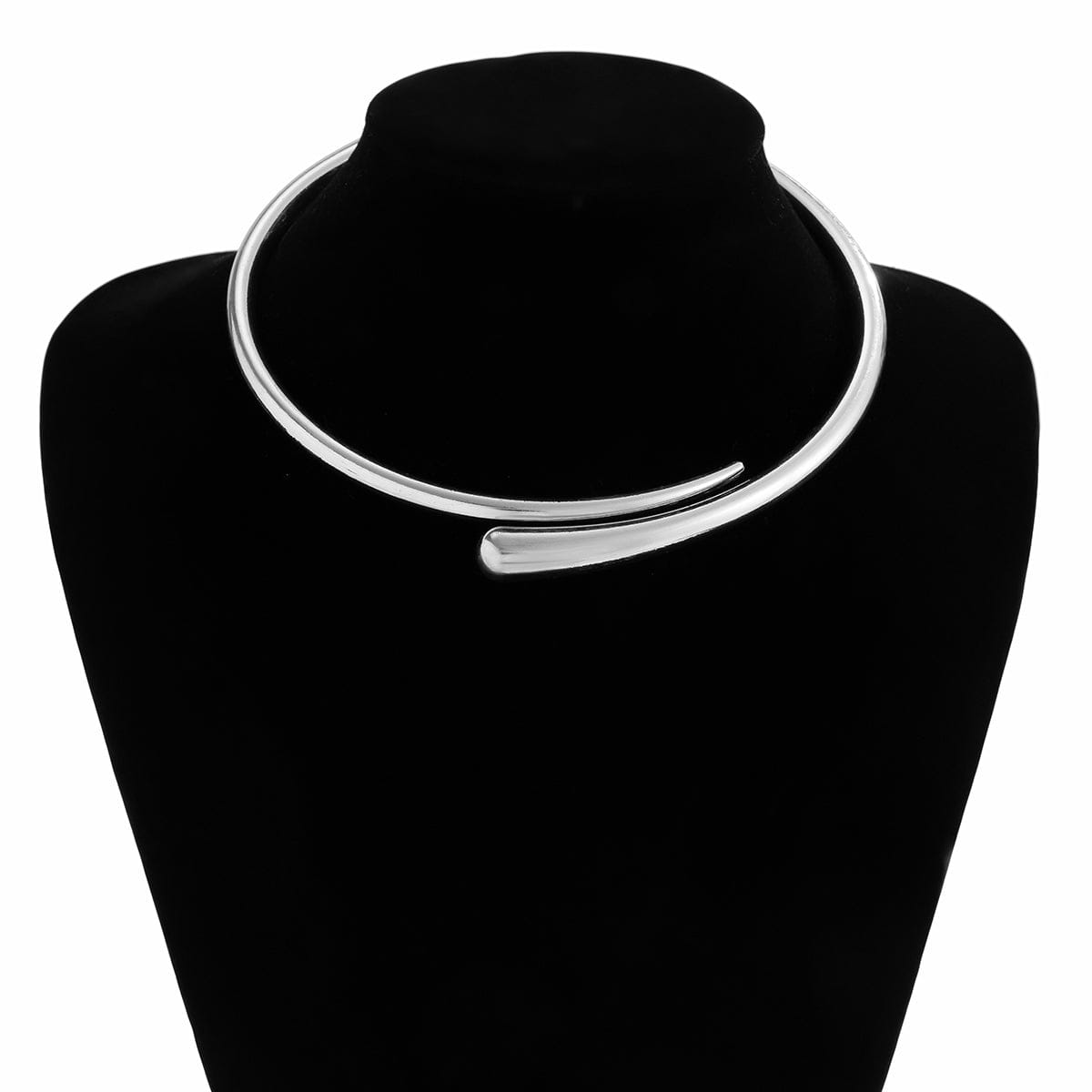 Elegant Minimalist Gold Silver Tone Open Collar Necklace - ArtGalleryZen