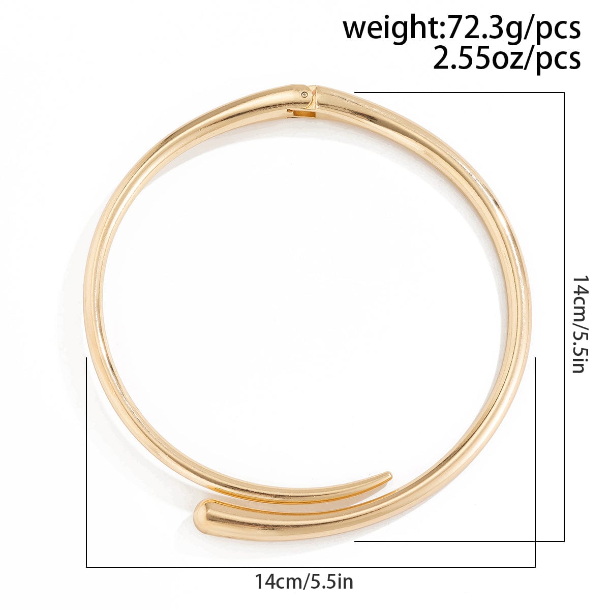 Elegant Minimalist Gold Silver Tone Open Collar Necklace - ArtGalleryZen