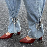 Thumbnail for Elegant Pearl Heart Tassel Trouser Pin - ArtGalleryZen