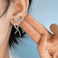 Thumbnail for Elegant Rhinestone Inlaid Bowknot Earrings - ArtGalleryZen