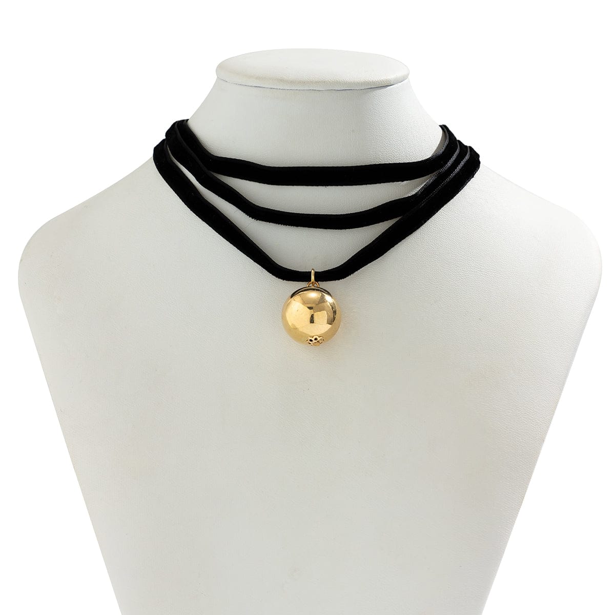 Elegant Velet Orb Pendant Chocker Necklace - ArtGalleryZen