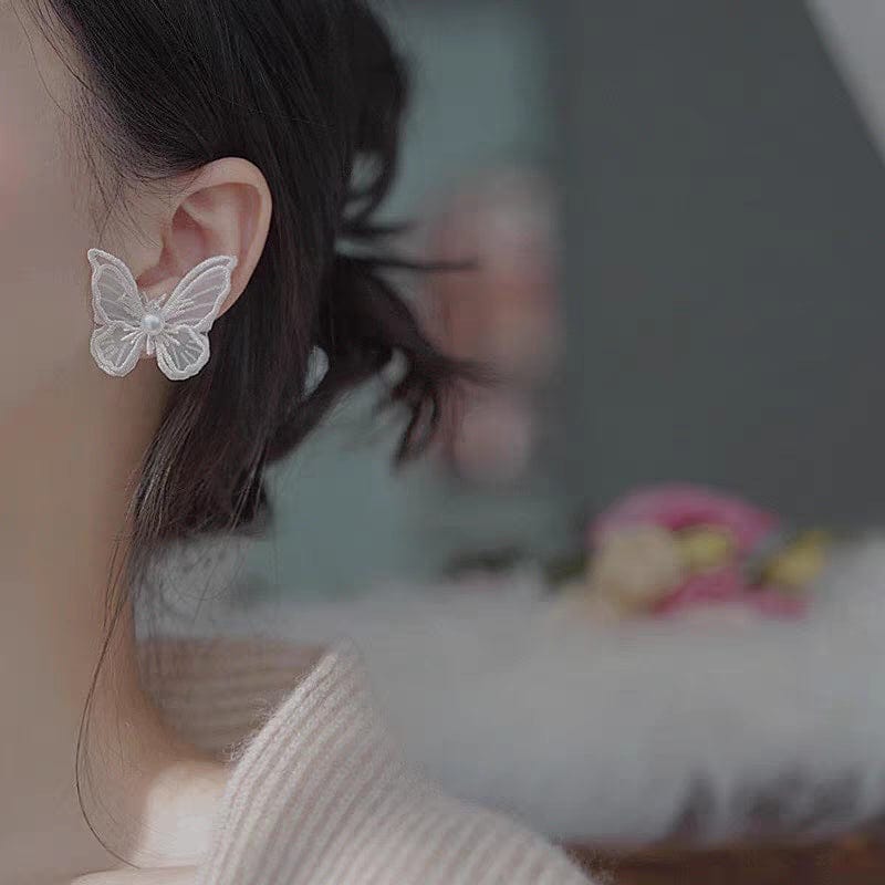 Embroidery Lace Butterfly Earrings - ArtGalleryZen