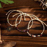 Thumbnail for Ethnic Style 3pcs Sun Mushroom Charm Ceramic Beaded Bracelet Set - ArtGalleryZen