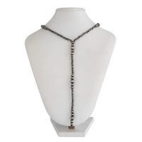 Thumbnail for Ethnic Style Antique Silver Beaded Long Chain Y Necklace - ArtGalleryZen