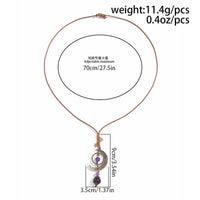 Thumbnail for Ethnic Style Moon Chalcedony Pendant Wax Cord Necklace - ArtGalleryZen