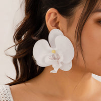 Thumbnail for Exaggerated Butterfly Orchid Flower Stud Earrings - ArtGalleryZen