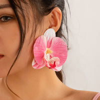 Thumbnail for Exaggerated Butterfly Orchid Flower Stud Earrings - ArtGalleryZen