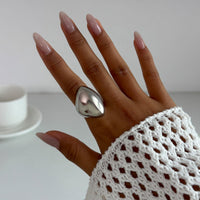 Thumbnail for Exaggerated Chunky Gold Silver Tone Glossy Ring - ArtGalleryZen