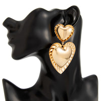 Thumbnail for Exaggerated Duo Heart Dangle Earrings - ArtGalleryZen