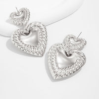 Thumbnail for Exaggerated Duo Heart Dangle Earrings - ArtGalleryZen
