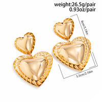 Thumbnail for Exaggerated Duo Heart Dangle Earrings - ArtGalleryZen