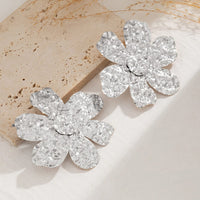 Thumbnail for Exaggerated Gold Silver Plated Flower Earrings - ArtGalleryZen