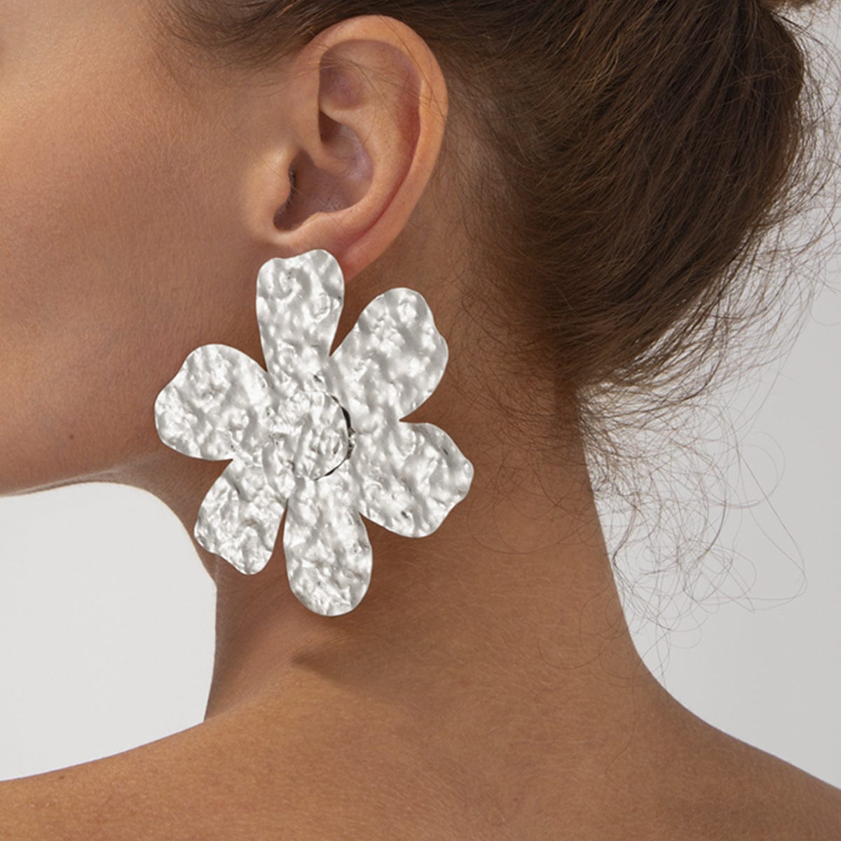 Exaggerated Gold Silver Plated Flower Earrings - ArtGalleryZen