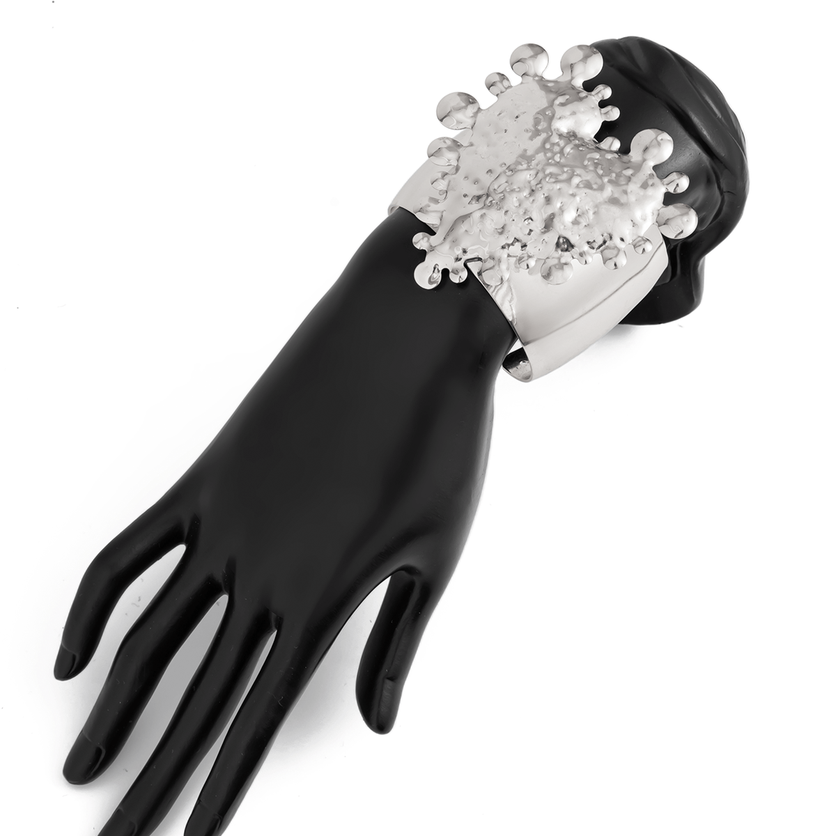 Exaggerated Heart Waterdrop Wide Cuff Bangle Bracelet - ArtGalleryZen