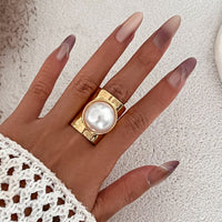 Thumbnail for Exaggerated Pearl Inlaid Knuckle Ring - ArtGalleryZen