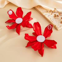 Thumbnail for Exaggerated Red Flower Resin Stud Earrings - ArtGalleryZen
