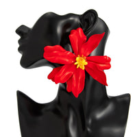 Thumbnail for Exaggerated Red Flower Resin Stud Earrings - ArtGalleryZen