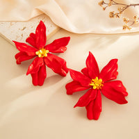 Thumbnail for Exaggerated Red Flower Resin Stud Earrings - ArtGalleryZen