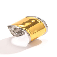 Thumbnail for French Style Gold Silver Plated Wide Glossy Open Cuff Bracelet - ArtGalleryZen