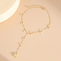 Thumbnail for French Style Pearl Tassel Bone Chain Y Necklace - ArtGalleryZen