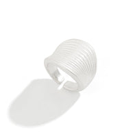 Thumbnail for French Style Round Pleated Metallic Open Ring - ArtGalleryZen