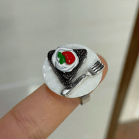 Thumbnail for Funny Simulation Dessert Cake Pudding Adjustable Ring - ArtGalleryZen