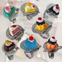 Thumbnail for Funny Simulation Dessert Cake Pudding Adjustable Ring - ArtGalleryZen