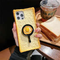 Thumbnail for Funny Toast Bread Silicone iPhone Case With Stand - ArtGalleryZen