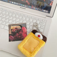 Thumbnail for Furry Bunny Cat Pudding Kpop Keychain Plush Photocard Holder - ArtGalleryZen