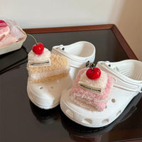 Thumbnail for Furry Cherry Cake Crocs Sandals Decoration Shoe Charms - ArtGalleryZen