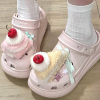 Thumbnail for Furry Cherry Cake Crocs Sandals Decoration Shoe Charms - ArtGalleryZen