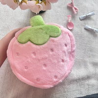 Thumbnail for Furry Strawberry Makeup Bag Portable Travel Large Capacity Storage Bag - ArtGalleryZen