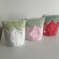 Thumbnail for Furry Strawberry Pencil Case Storage Bag - ArtGalleryZen