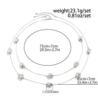 Thumbnail for Geometric 2pcs Irregular Pattern Charm Long Chain Necklace Set - ArtGalleryZen