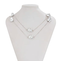 Thumbnail for Geometric 2pcs Irregular Pattern Charm Long Chain Necklace Set - ArtGalleryZen