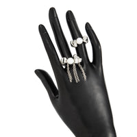 Thumbnail for Geometric 2pcs Pearl Irregular Beaded Tassel Ring Set - ArtGalleryZen